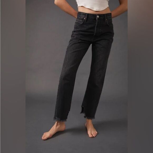 Free People Tapered Baggy Jeans In Panther - Picture 2 of 8